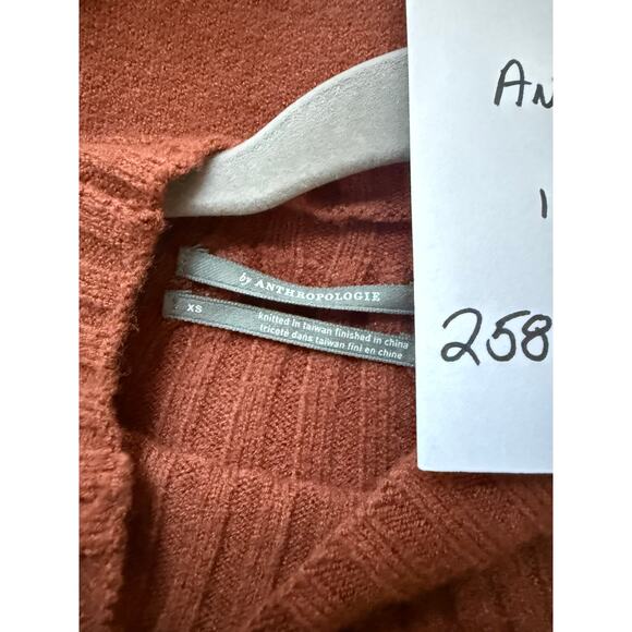 by Anthropologie Sweater Women's XS Mock Neck Ribbed in Burnt Sienna - Picture 4 of 6